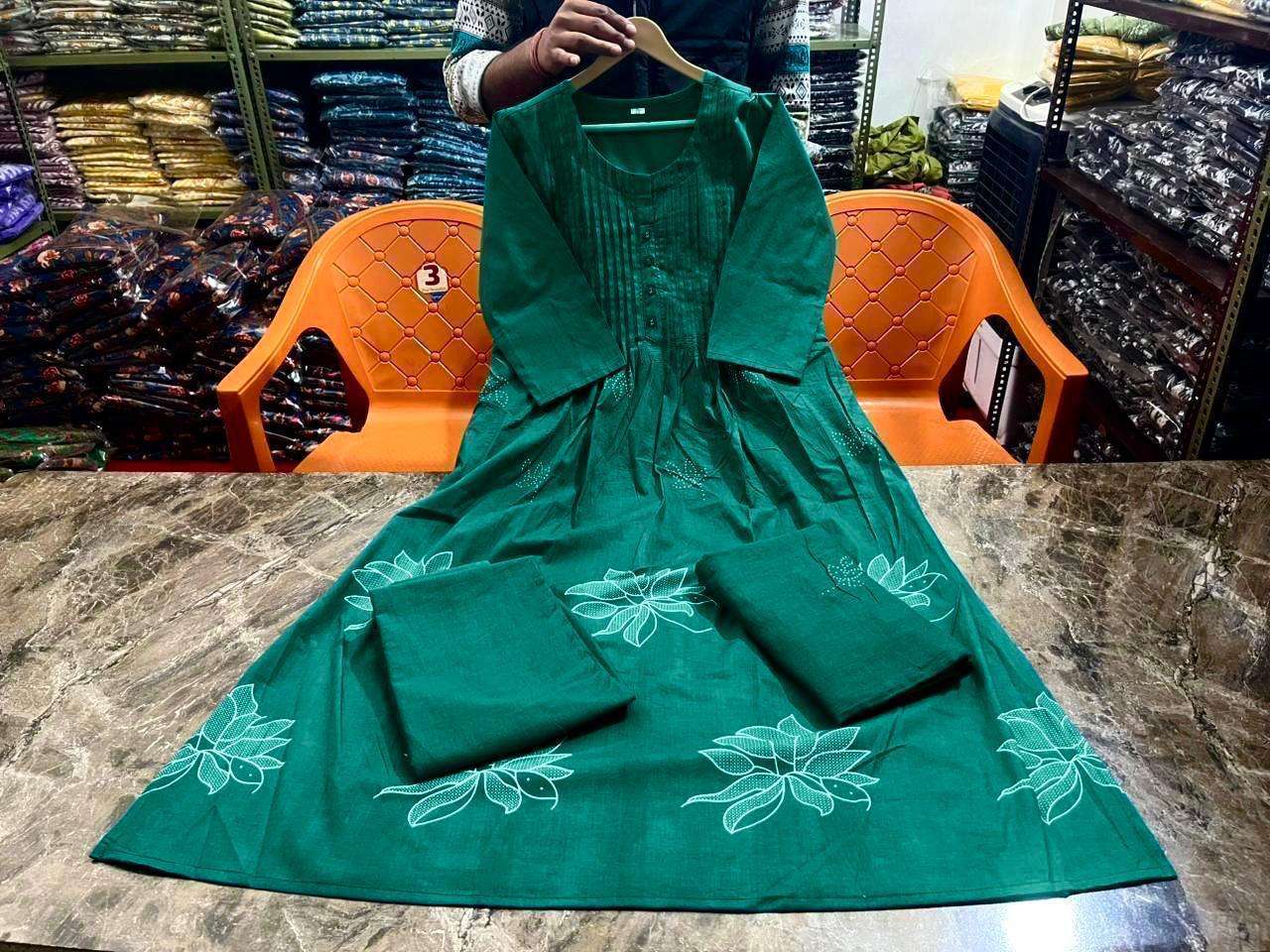 Chic Cotton Delight ? Embroidered Floral Printex Dress (XXL) - Image 3