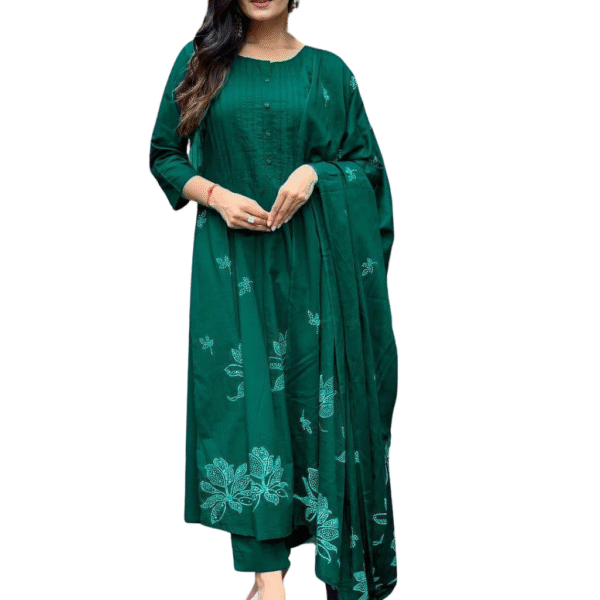 Chic Cotton Delight ? Embroidered Floral Printex Dress (XXL)