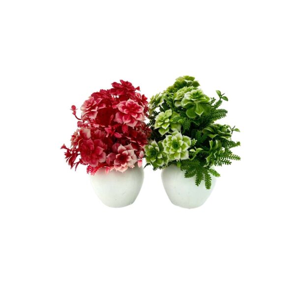 Flowers Artificial Wild Plant with Pot Showcase Decoration Plants Flowers | Fake Plant | Artificial Plants for Home Decor Office Gifting Plants Decorative (Pack Of 2) (RV-AP12)